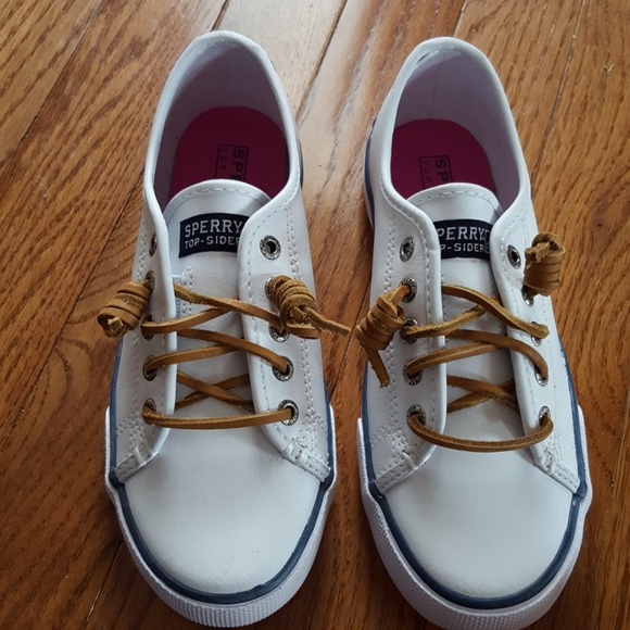 sperry white leather shoes